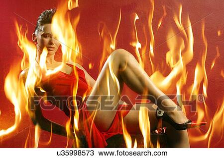 Fiery model View Large Photo Image Stock Image - Fiery model . Fotosearch