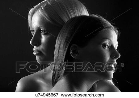 Head shots of women in a studio View Large Photo Image Stock Photo - Head shots of women in a studio . Fotosearch