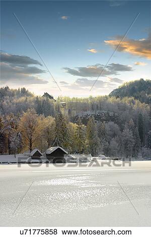 Stock Photo - Ice covered lake . Fotosearch