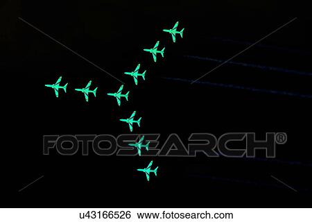 Stock Photograph - Jets in a jet formation . Fotosearch