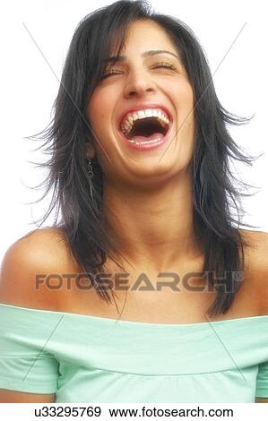 Stock Photo - Laughing woman . Fotosearch