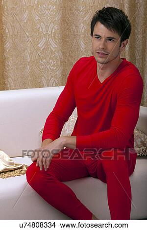 Man in red long underwear View Large Photo Image Picture - Man in red long underwear. Fotosearch