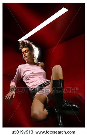 Model in pink with extreme eye make up View Large Photo Image Stock Image - Model in pink with extreme eye make up. Fotosearch