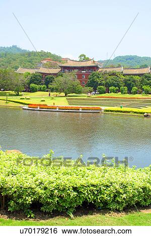 Stock Photograph - Pagoda shaped building . Fotosearch