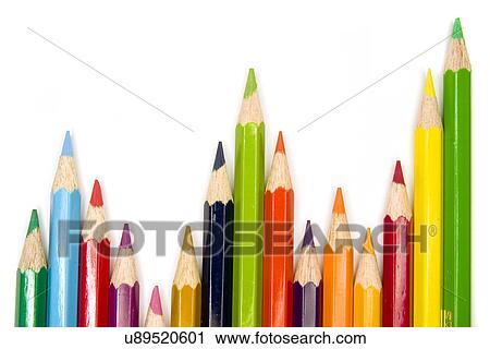 Stock Image - Pencils in a graph shape . Fotosearch