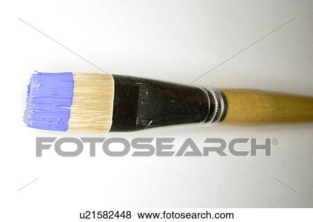 Purple paint on a brush View Large Photo Image Stock Photo - Purple paint on a brush . Fotosearch