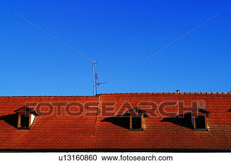 Red roof and clear sky View Large Photo Image Stock Image - Red roof and clear sky . Fotosearch