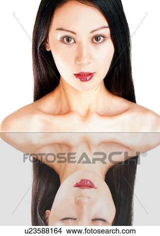 Picture - Reflection of a woman . Fotosearch