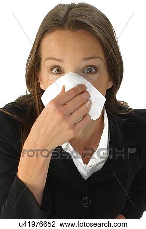 Stock Image - Sick businesswoman . Fotosearch