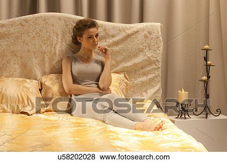 Sitting in bed View Large Photo Image Stock Photo - Sitting in bed. Fotosearch