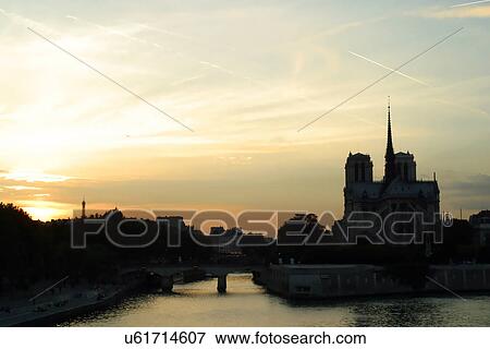 Stock Photo - Sunset in France. Fotosearch