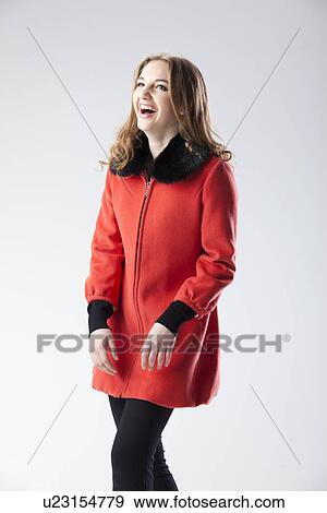 Stock Photo - Woman in a winter coat. Fotosearch