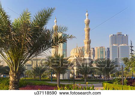 Altaqwa Mosque, Sharjah, United Arab Emirates View Large Photo Image Stock Image - Altaqwa Mosque, Sharjah, United Arab Emirates. Fotosearch