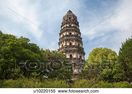 Stock Photography - Chinese pagoda, Suzhou, Jiangsu Province, China. Fotosearch