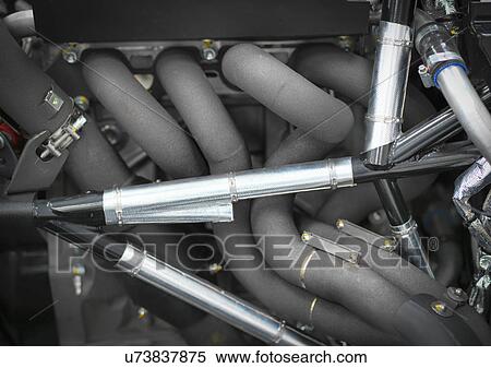 Stock Photography - Close up of supercar engine. Fotosearch