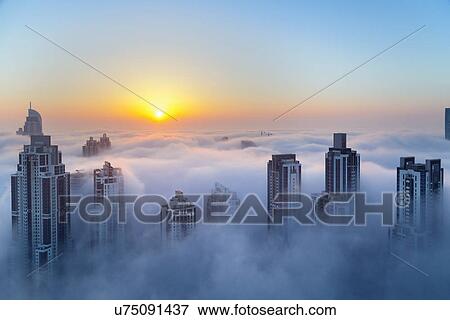 Downtown Dubai at dawn, United Arab Emirates View Large Photo Image Stock Photo - Downtown Dubai at dawn, United Arab Emirates. Fotosearch