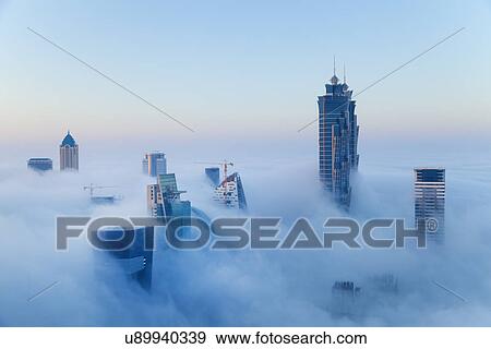 Downtown Dubai at dawn, United Arab Emirates View Large Photo Image Stock Photo - Downtown Dubai at dawn, United Arab Emirates. Fotosearch