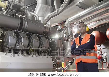 Stock Photo - Portrait of male technician in power station. Fotosearch