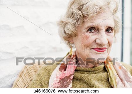 Stock Photograph - Portrait of senior woman. Fotosearch