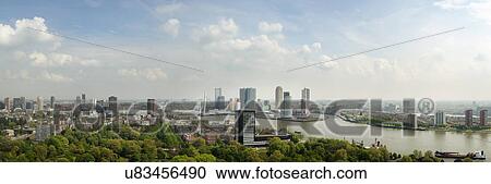 Stock Image - Rotterdam skyline, cityscape, Netherlands. Fotosearch