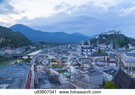 Salzach river, Kollegien Church, Hohensalzburg castle, Salzburg, Austria View Large Photo Image Stock Image - Salzach river, Kollegien Church, Hohensalzburg castle, Salzburg, Austria. Fotosearch