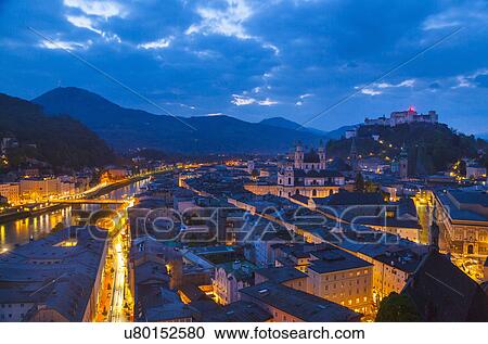 Salzach river, Salzburg Cathedral, Kollegien Church, Hohensalzburg castle, Salzburg, Austria View Large Photo Image Stock Image - Salzach river, Salzburg Cathedral, Kollegien Church, Hohensalzburg castle, Salzburg, Austria. Fotosearch
