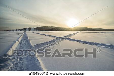 Snow covered landscape at sunset, Russia View Large Photo Image Stock Image - Snow covered landscape at sunset, Russia. Fotosearch