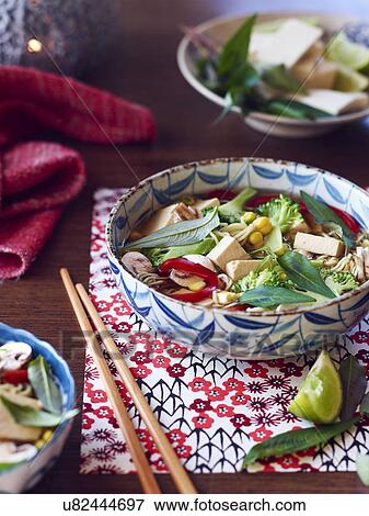 Stock Photo - Still life of hu tieu mi di, ingredients for vietnamese meal. Fotosearch