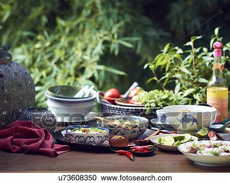 Stock Image - Still life of vietnamese starters. Fotosearch
