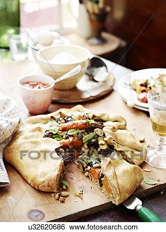 Stock Photograph - Vegetable freeform pie. Fotosearch