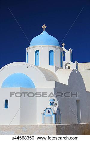 Whitewashed church with dome, Santorini, Cyclades Islands, Greece View Large Photo Image Stock Image - Whitewashed church with dome, Santorini, Cyclades Islands, Greece. Fotosearch