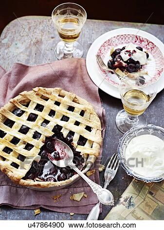 Stock Image - Winter cherry pie. Fotosearch