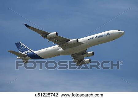 Stock Image - Airbus A340-300 at Paris Air Show. Fotosearch