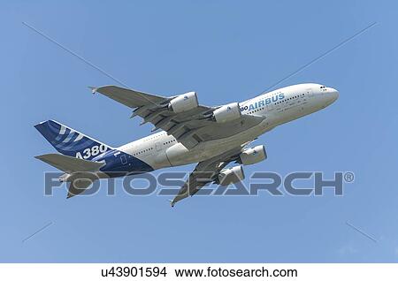 Airbus A380 flight test aircraft displays at Paris Air Show View Large Photo Image Picture - Airbus A380 flight test aircraft displays at Paris Air Show. Fotosearch