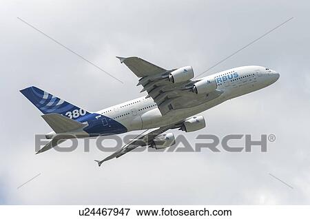 Stock Photo - Airbus A380 in flight. Fotosearch