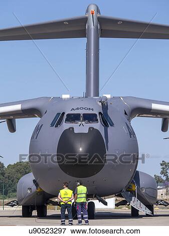 Airbus Defense flight test aircraft at Seville View Large Photo Image Stock Photo - Airbus Defense flight test aircraft at Seville . Fotosearch