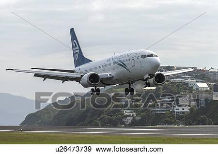 Boeing 737-300 landing at Wellington Airport View Large Photo Image Stock Photo - Boeing 737-300 landing at Wellington Airport. Fotosearch