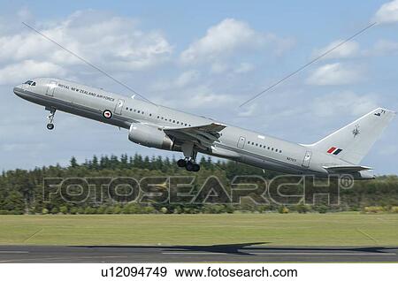 Stock Photo - Boeing 757 taking off from Whenuapai air base. Fotosearch