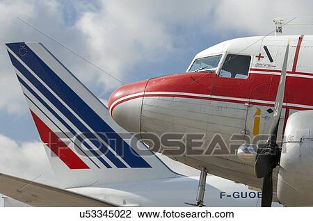 Stock Image - Close up of DC-3 nose. Fotosearch