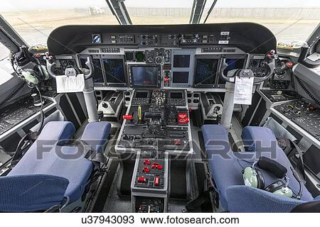 Stock Image - Cockpit of Portuguese Air Force C295. Fotosearch