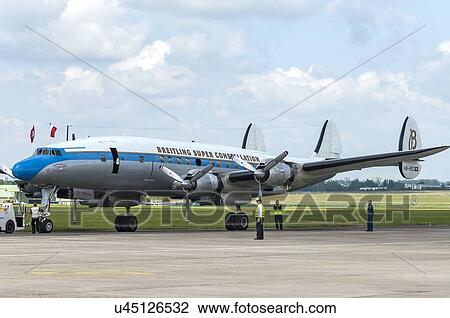 Stock Image - Lockheed L-1049F Super Constellation at Paris Air Show . Fotosearch