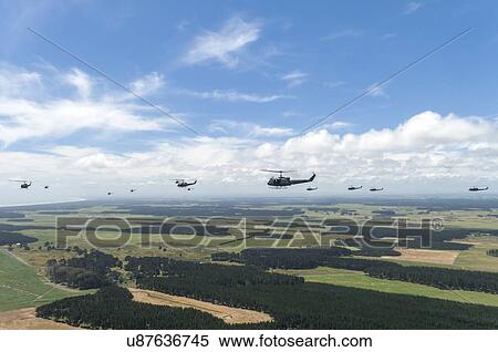 Stock Photography - Massed formation of Iroquois helicopter. Fotosearch