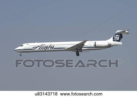 McDonnell Douglas MD-83 of Alaska Airlines on final approach for Los Angeles International Airport View Large Photo Image Stock Photo - McDonnell Douglas MD-83 of Alaska Airlines on final approach for Los Angeles International Airport. Fotosearch