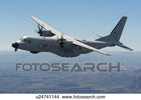 Picture - Portuguese Air Force C295 in flight near Wellington, New Zealand. Fotosearch