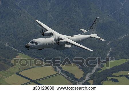 Stock Photo - Portuguese Air Force C295 in flight near Wellington. Fotosearch