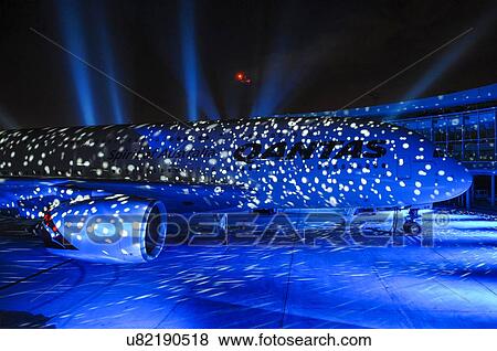 Stock Photo - Qantas Airbus A380 at delivery ceremony. Fotosearch