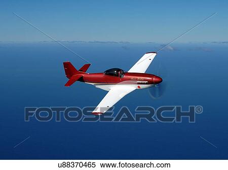 Stock Photography - Thunder Mustang in flight near Auckland, New Zealand. Fotosearch