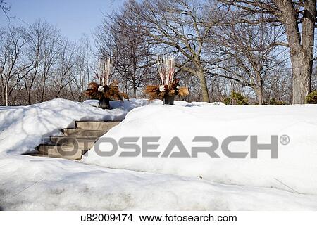 Front steps in snow View Large Photo Image Picture - Front steps in snow. Fotosearch