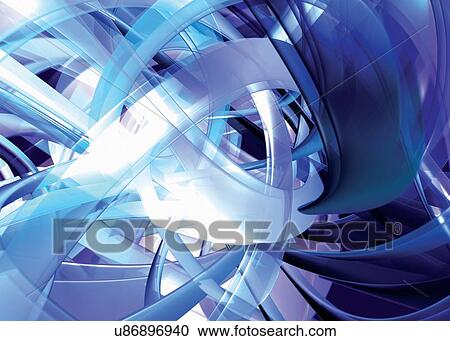Stock Image - Blue abstract sphere. Fotosearch
