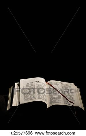 Stock Photograph - Book open with book mark. Fotosearch